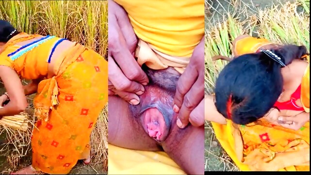 fingering Porn Dhan ki khet me chudai kiya desi bhabhi ko asian handjob
